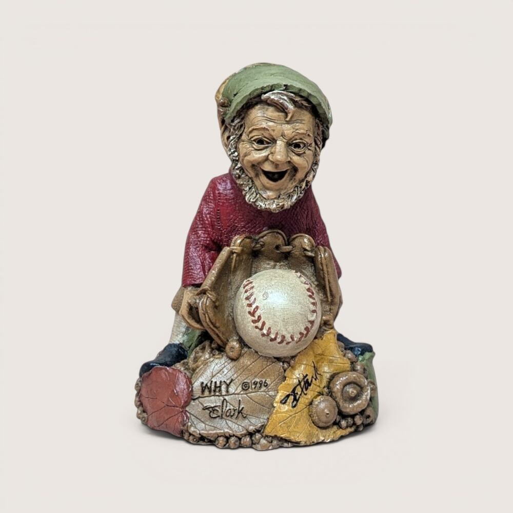 Signed 1986 Tom Clark "Why" Figurine: Gnome with Baseball